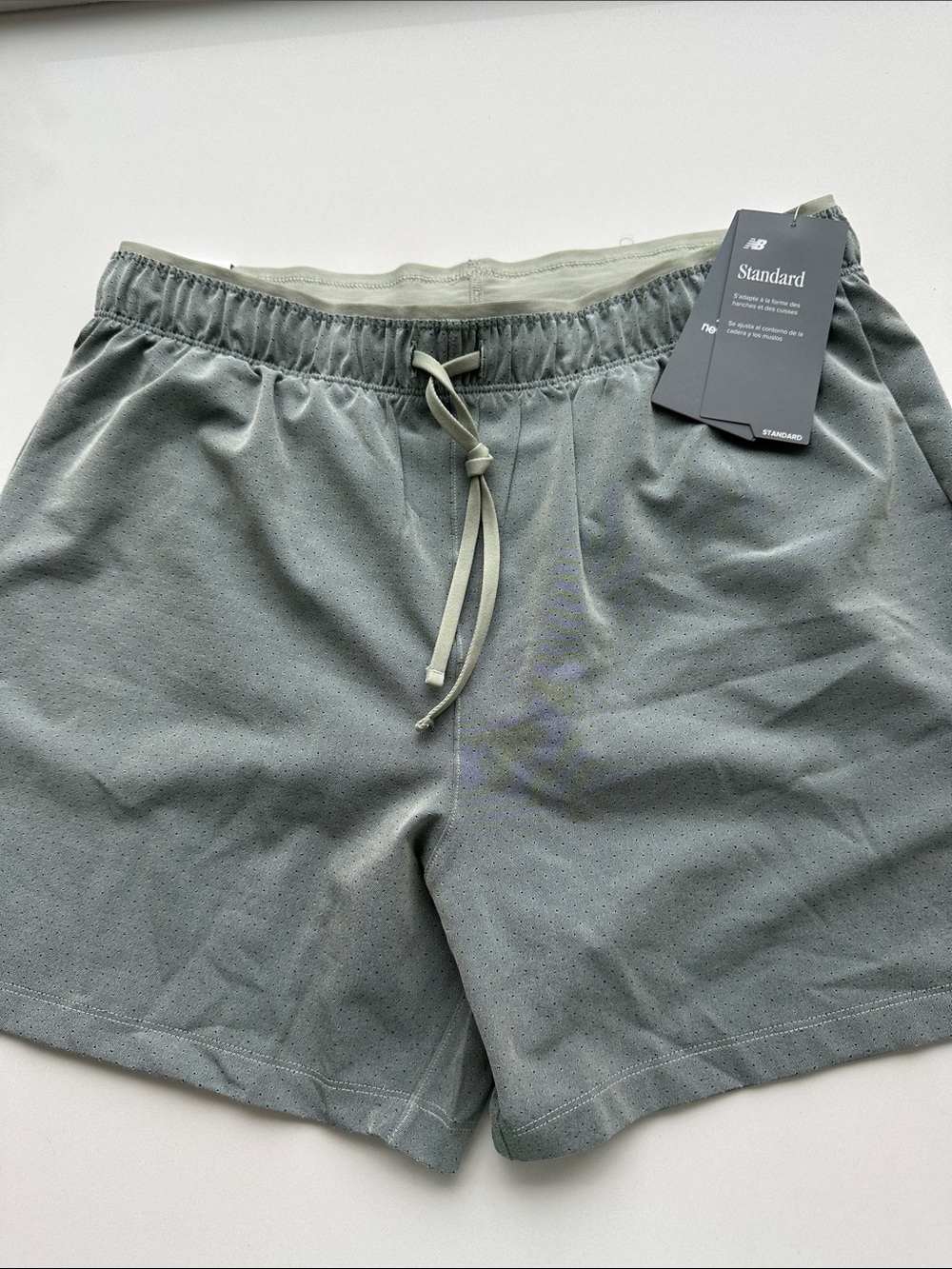 New Balance RC Short Men's Light Gray Athletic Shorts with Drawstring